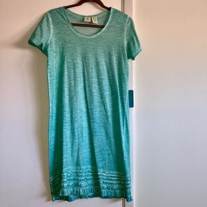 Teal shirt dress
